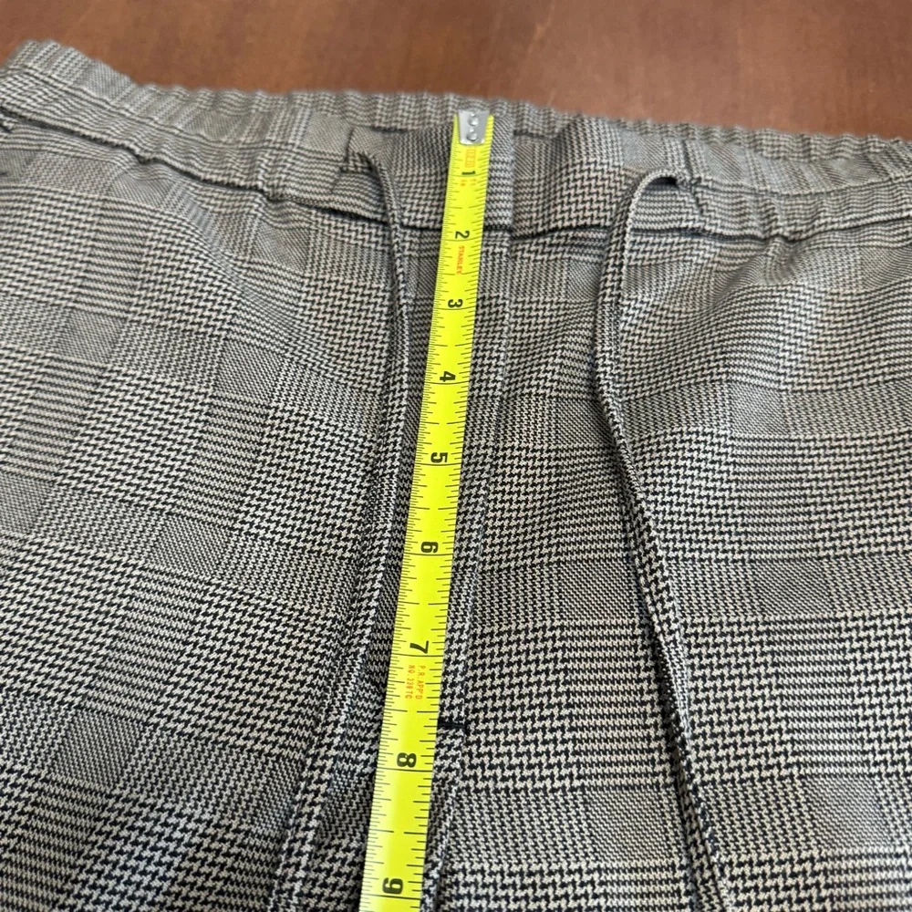 J. Jill Woven Black/Wheat Houndstooth Pull-on Tie Waist Ankle Pants Stretch Sz S